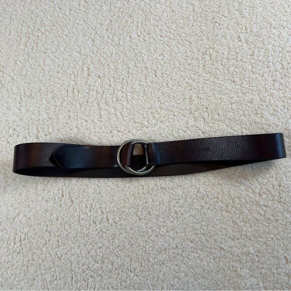 Abercrombie & Fitch Women’s Leather Belt Metal Loop Brown XL